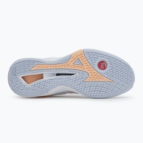 Women's handball shoes Mizuno Wave Stealth Neo white/navy peony/peach parfait