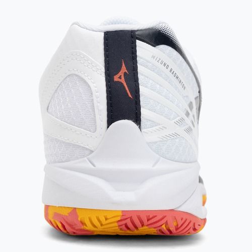 Mizuno Wave Claw 3 badminton shoe white/citrus/calypso coral