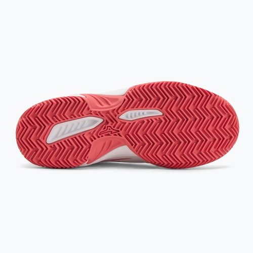 Children's tennis shoes Mizuno Break Shot 5 Jr CC white/blue granite/calypso coral