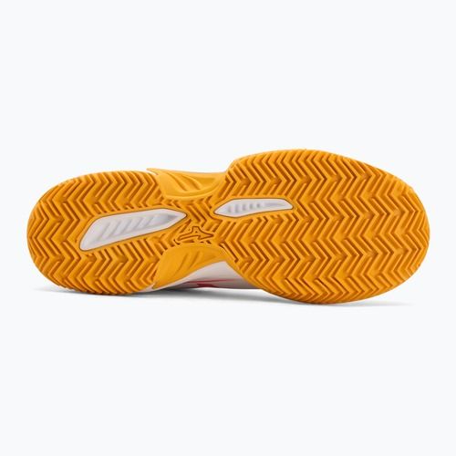 Children's tennis shoes Mizuno Break Shot 5 Jr CC white/calypso coral/citrus