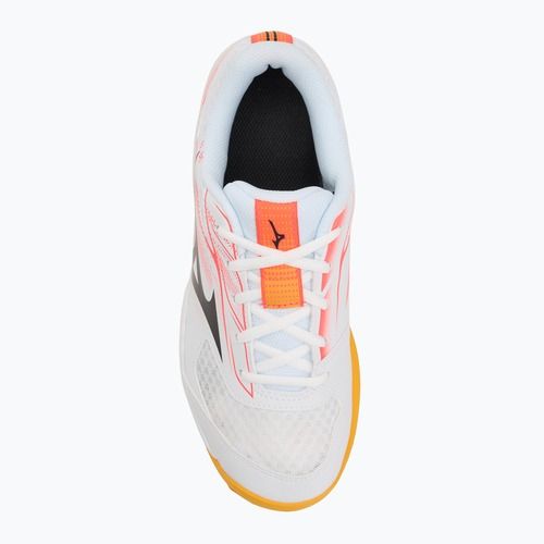 Children's tennis shoes Mizuno Break Shot 5 Jr CC white/calypso coral/citrus