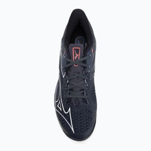 Mizuno Wave Exceed Tour 6 CC tennis shoes odyssey gray/white/blue granite