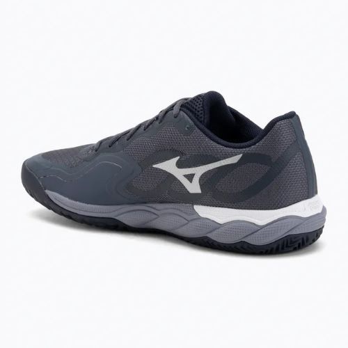 Mizuno Wave Enforce Court CC tennis shoes odyssey gray/white/blue granite