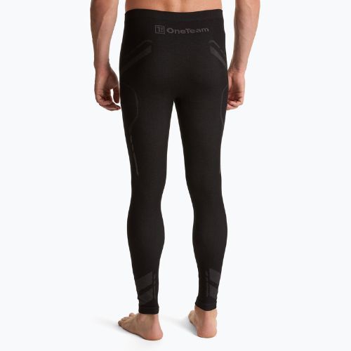 Men's thermal trousers OneTeam ACHILL BAMBOO THERMO LIGHT PLUS black