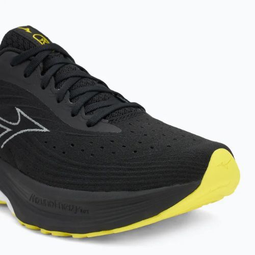 Men's running shoes Mizuno Wave Skyrise 6 black/harbor mist/lemon tonic