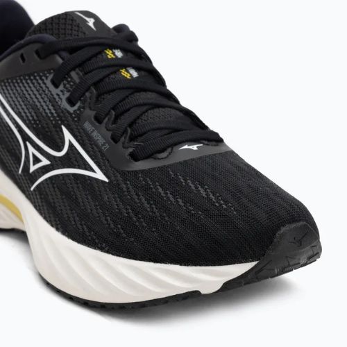 Women's running shoes Mizuno Wave Inspire 21 black/white/vibrant yellow