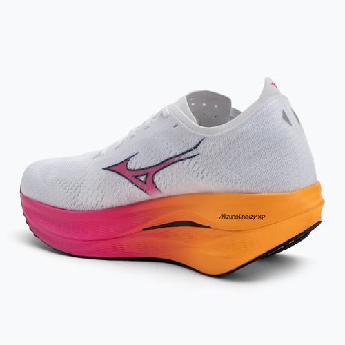 Mizuno Wave Rebellion Pro 3 running shoe white/pink tetra/tang orange