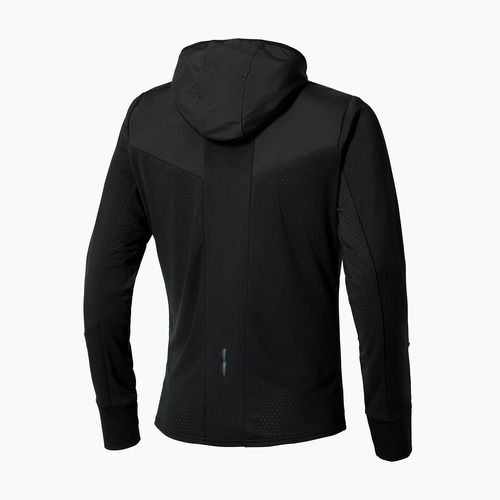 Men's Mizuno Warmalite Hybrid Full Zip Hooded Running Jacket black