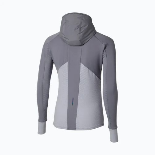 Women's Mizuno Active Warm Hybrid Full Zip Hooded quicksilver running jacket