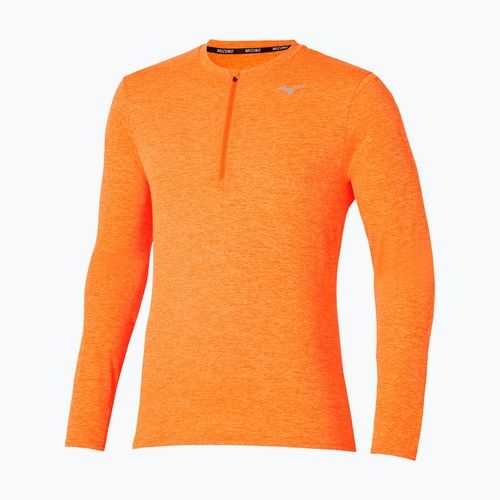 Men's Mizuno Core Impulse Half Zip Tee tangelo running longsleeve