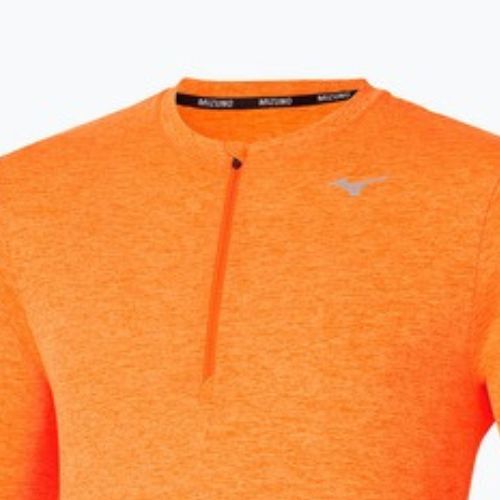 Men's Mizuno Core Impulse Half Zip Tee tangelo running longsleeve