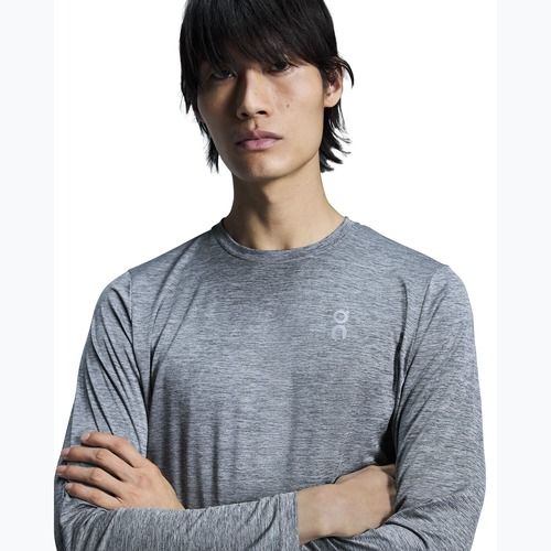 Men's On Core Long-T heather gray running longsleeve