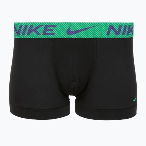 Men's boxer shorts Nike Dri-Fit Essential Micro Trunk 3 pairs black green shock/wild violet/black text wb