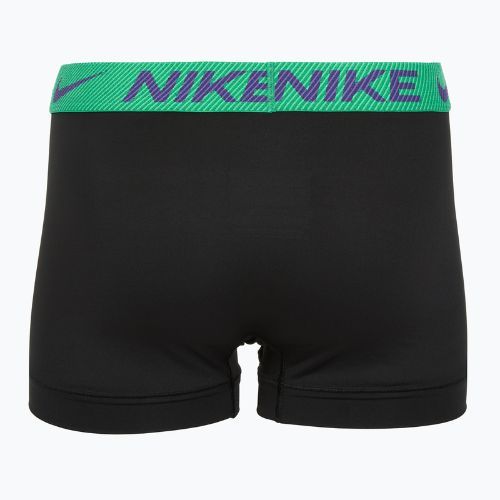 Men's boxer shorts Nike Dri-Fit Essential Micro Trunk 3 pairs black green shock/wild violet/black text wb