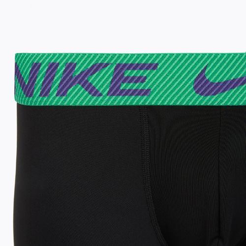 Men's boxer shorts Nike Dri-Fit Essential Micro Trunk 3 pairs black green shock/wild violet/black text wb