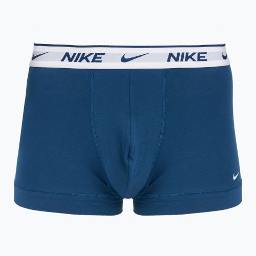 Men's boxer shorts Nike Everyday Cotton Stretch Trunk 3 pairs light army blue/blue force/white waistband