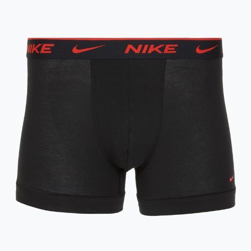 Men's boxer shorts Nike Everyday Cotton Stretch Trunk 3 pairs black lig crim/des och/deep night logo waistband
