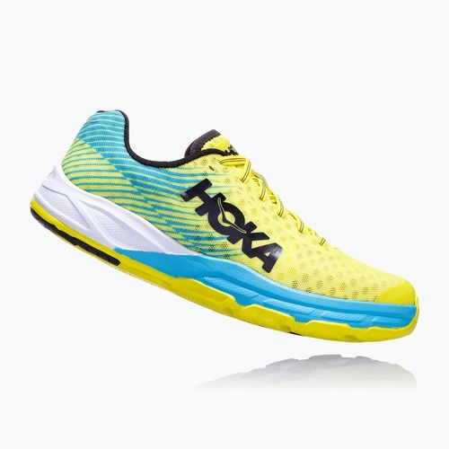 Men's HOKA Evo Carbon Rocket citrus/cyan running shoes
