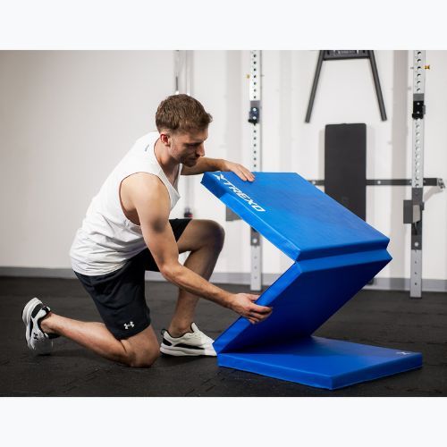 TREXO folding gymnastics mattress 180 x 60 x 5 cm blue
