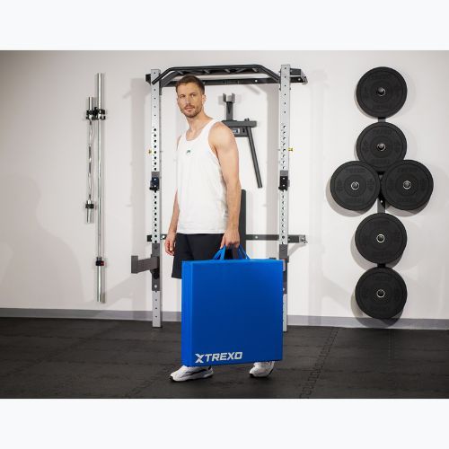TREXO folding gymnastics mattress 180 x 60 x 5 cm blue