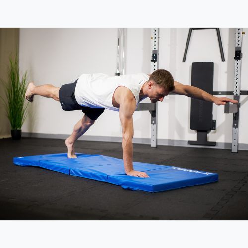 TREXO folding gymnastics mattress 195 x 80 x 5 cm blue