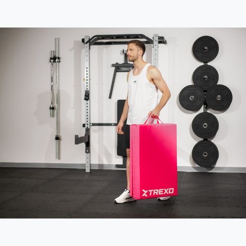TREXO folding gymnastic mattress 195 x 80 x 5 cm pink