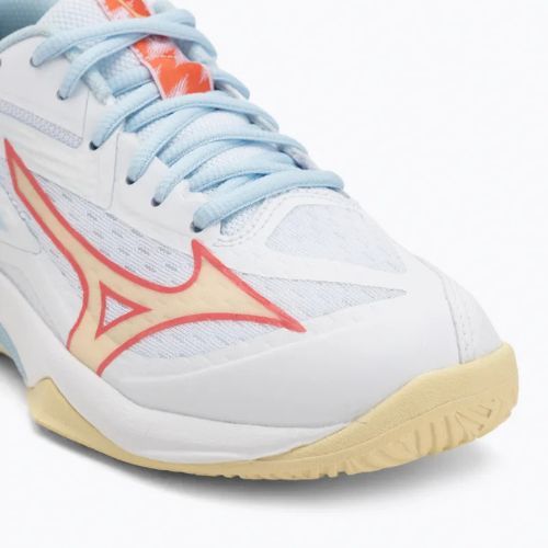 Women's volleyball shoes Mizuno Thunder Blade Z white/calypso coral/pale banana