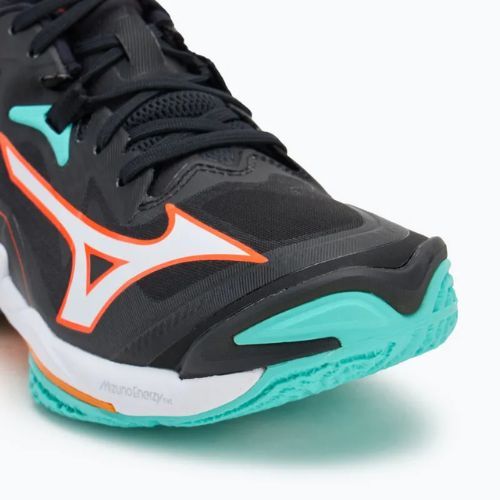 Mizuno Wave Lightning Z8 volleyball shoes black/tangelo/ice green
