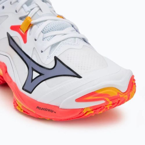 Mizuno Wave Lightning Z8 white/fiery coral 2/citrus volleyball shoes