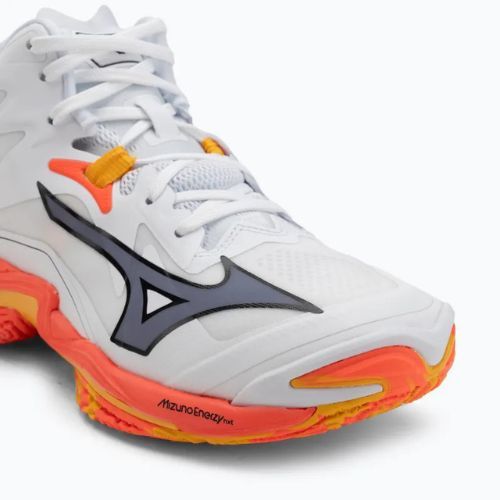 Mizuno Wave Lightning Z8 Mid white/fiery coral 2/citrus volleyball shoes