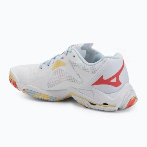 Women's volleyball shoes Mizuno Wave Lightning Z8 white/calypso coral/pale banana
