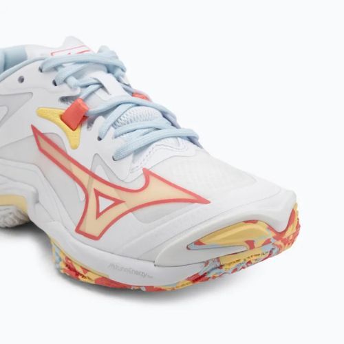 Women's volleyball shoes Mizuno Wave Lightning Z8 white/calypso coral/pale banana