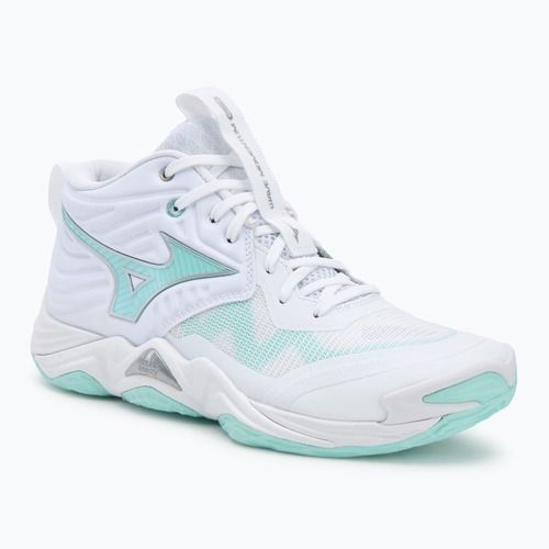 Women's volleyball shoes Mizuno Wave Momentum Elite Mid white/blue tint
