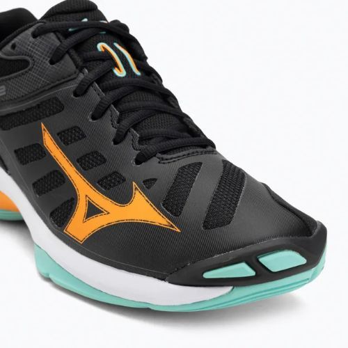 Mizuno Wave Voltage 2 volleyball shoes black/tangelo/ice green