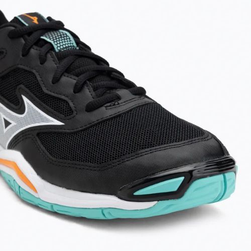 Mizuno Wave Phantom 3 handball shoes black/tangelo/ice green