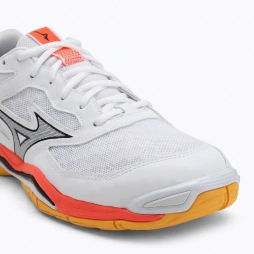 Mizuno Wave Phantom 3 handball shoe white/fiery coral 2/citrus