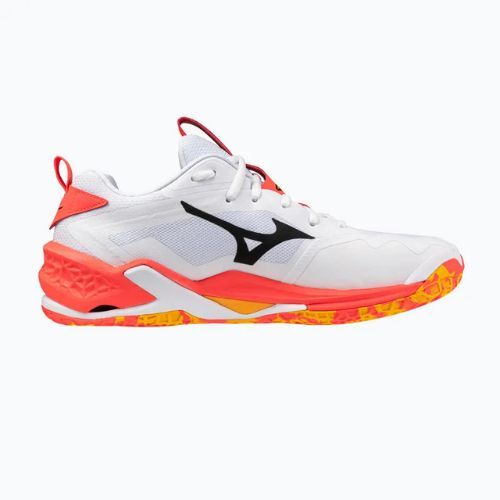 Mizuno Wave Stealth Neo 2 white/flery coral 2/citrus handball shoe