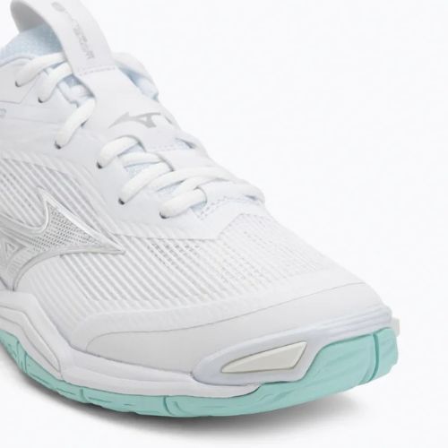 Women's handball shoes Mizuno Wave Stealth 6 white/blue tint