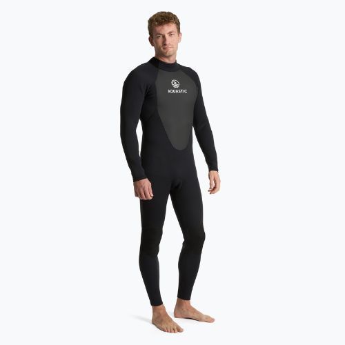 Men's surfing wetsuit AQUASTIC neoprene 4/3 mm WAVEY black
