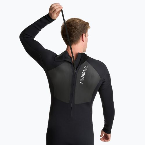 Men's surfing wetsuit AQUASTIC neoprene 4/3 mm WAVEY black