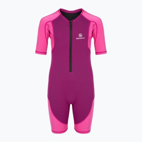 Children's surfing wetsuit AQUASTIC surfingowa neoprene 1.5 mm WAVEY pink