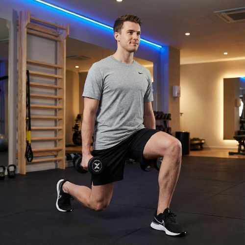 Rubber-coated cast iron dumbbell XTREXO Pro 2 kg black