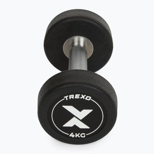 Rubber-coated cast iron dumbbell XTREXO Pro 4 kg black