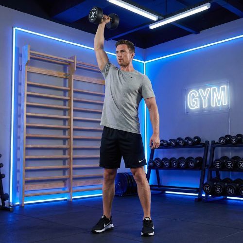 Rubber-coated cast iron dumbbell XTREXO Pro 10 kg black