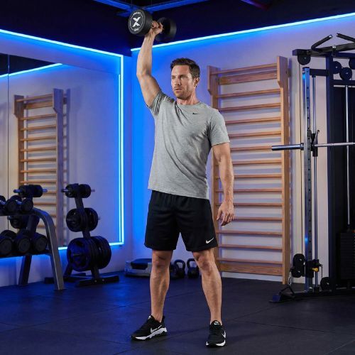 Rubber-coated cast iron dumbbell XTREXO Pro 12 kg black