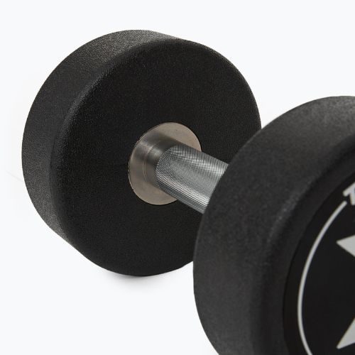 Rubber-coated cast iron dumbbell XTREXO Pro 12 kg black