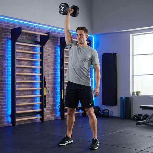 Rubber-coated cast iron dumbbell XTREXO Pro 20 kg black