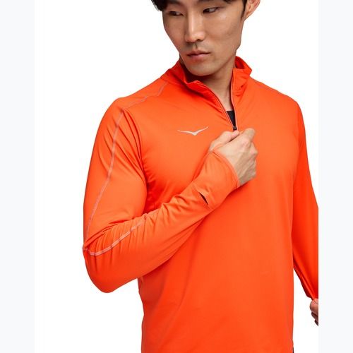 Men's running sweatshirt HOKA GlideTech Quarter Zip lava