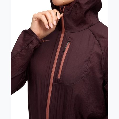 Women's running jacket HOKA Skyflow black cherry