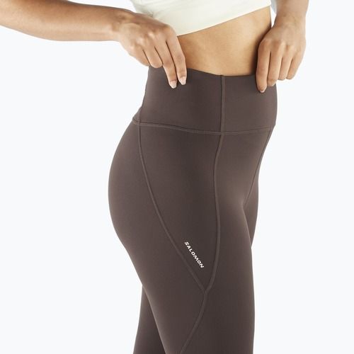 Women's running leggings Salomon SHAKEout Bliss 25" coffee bean